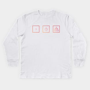 The Office Kevin’s Cupcake Orange Pink Kids Long Sleeve T-Shirt